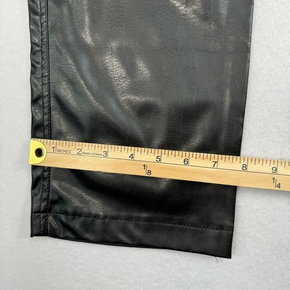 Highway Bootcut Faux Leather Pants Womens Juniors Size 9 Black High Rise - Picture 11 of 11